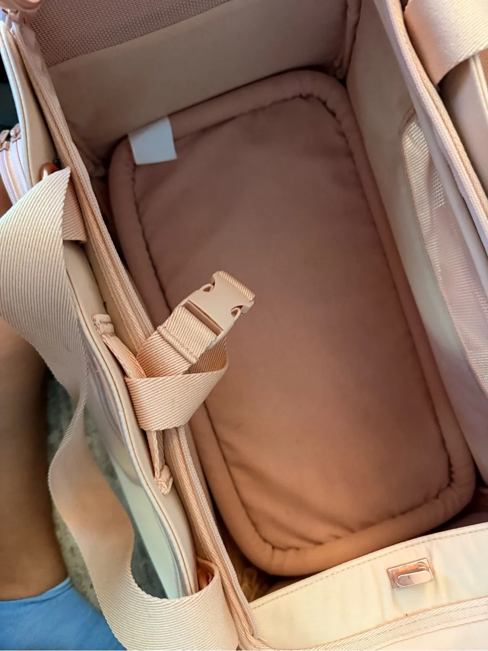 Soft Pink Pet Carrier Bag with Shoulder Strap